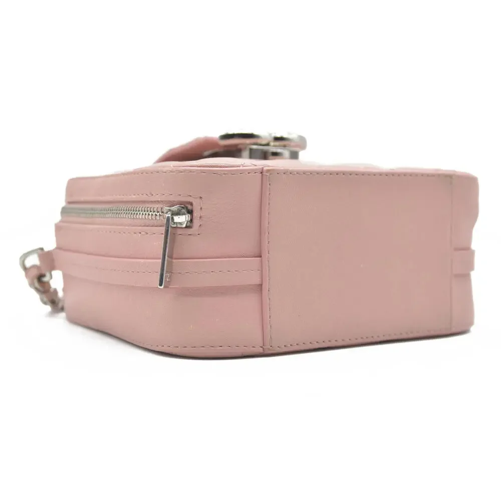$4200 Chanel Lambskin Quilted Mini CC Box Camera Bag Pink